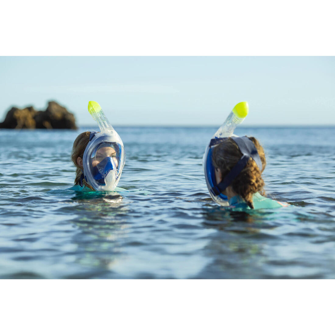 Masque snorkeling surface easybreath + avec valve acoustique > 10 ans - jungl