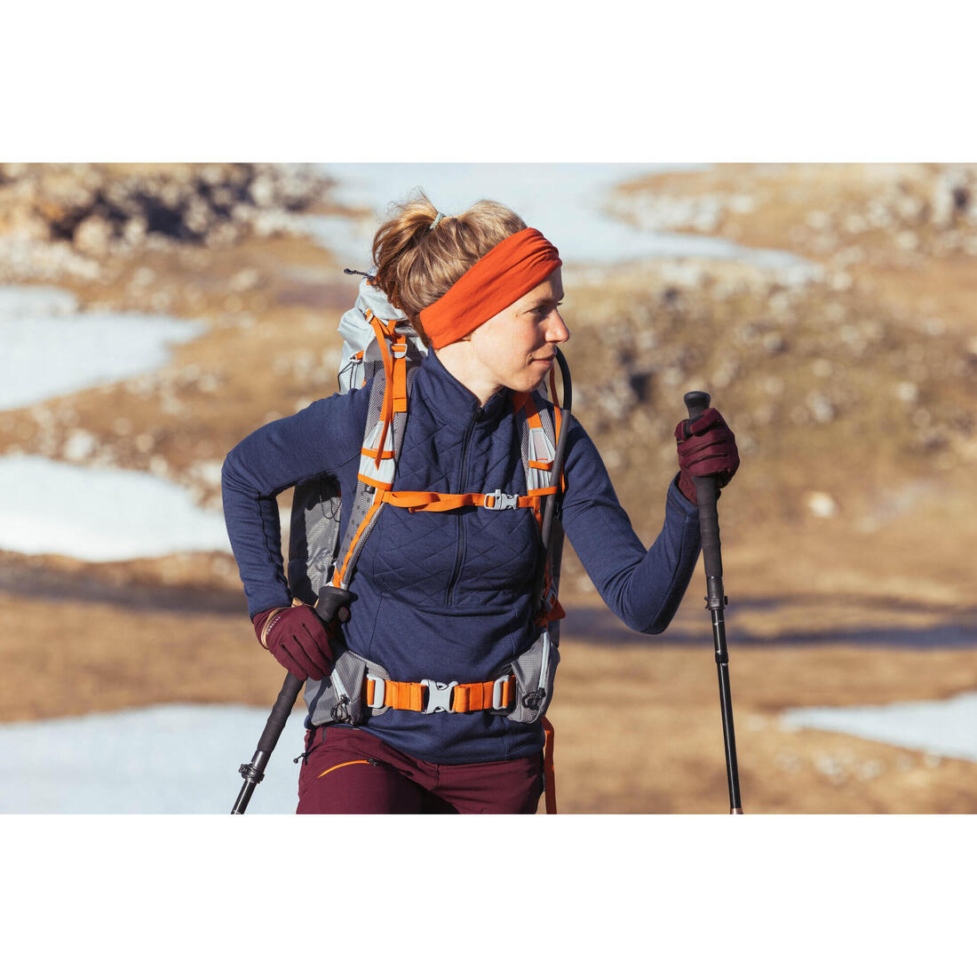 Gants tactiles et stretch de trekking montagne - MT500 marine - adulte