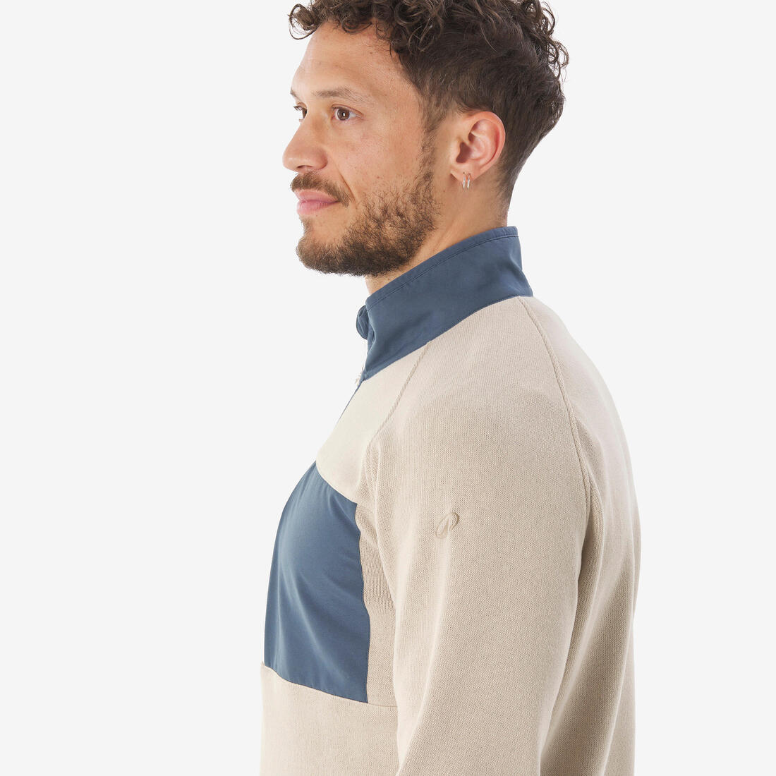 Pull de randonnée homme, NH500 Demi-zip