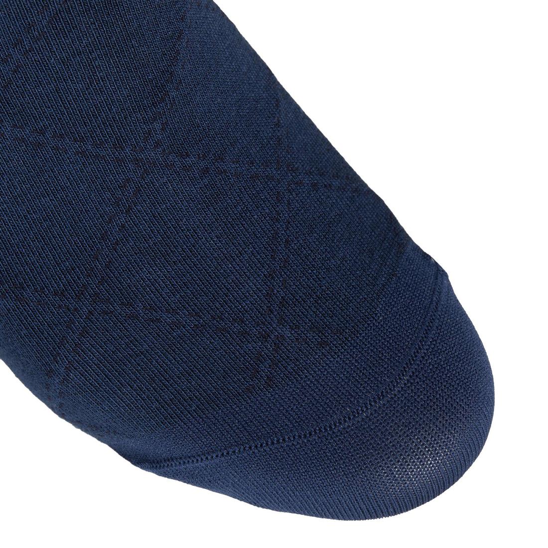 Chaussettes équitation femme 500 LIGHT bleu turquin et framboise