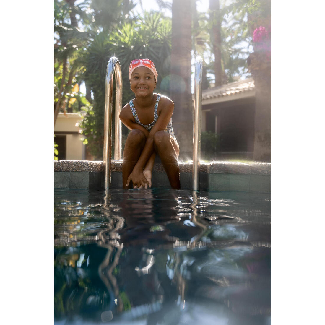 Bonnet de Bain en Maille Enduite - Tissu Uni - Taille S - Rose