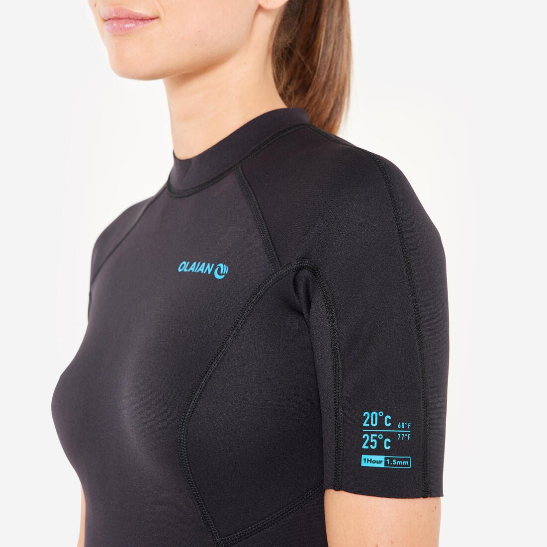 Combinaison surf shorty 100 néoprène 1,5mm femme