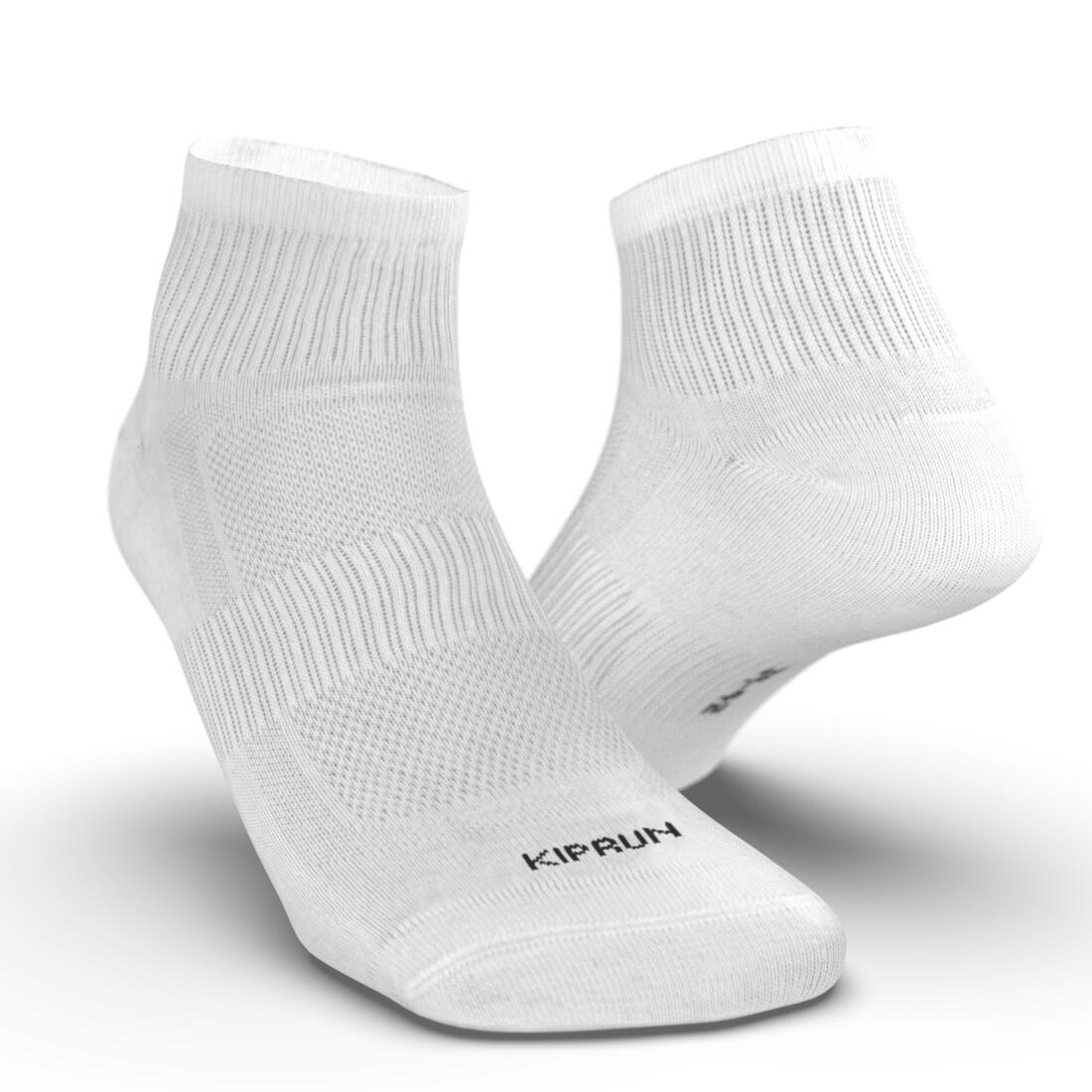 Lot de 3 paires de chaussettes de running run100 mid blanches