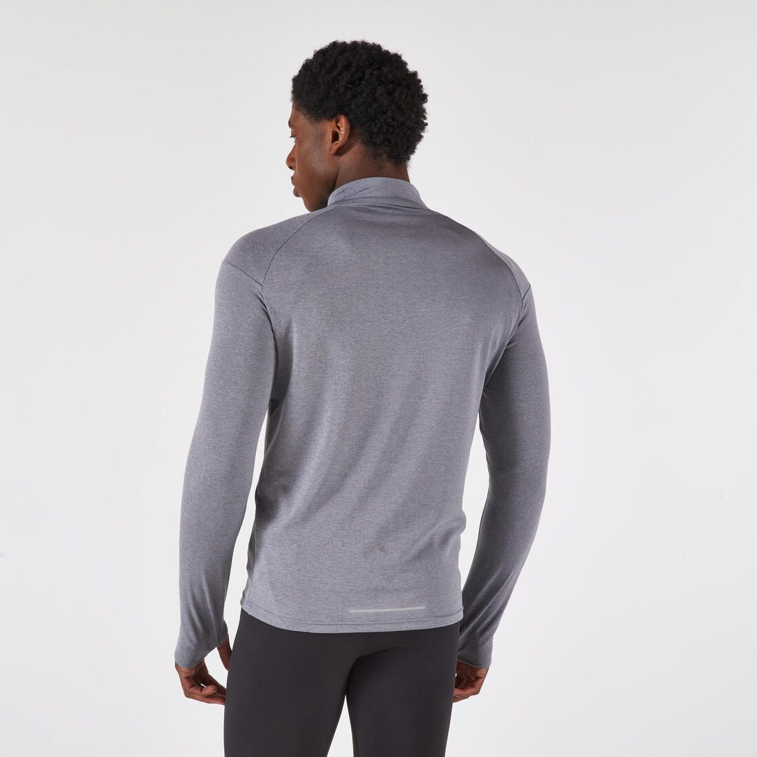 T-shirt manches longues demi zip chaud et respirant Homme, Kiprun Run 100