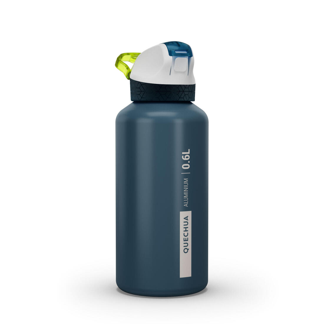 Gourde alu enfant 0,6L, bouchon instantané, pipette et paille, en alu recyclé