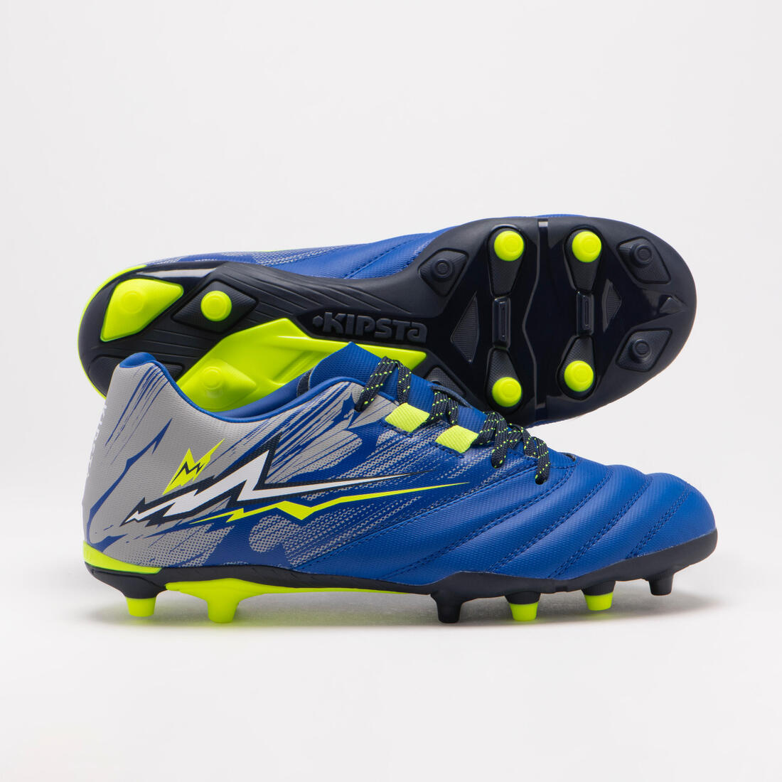 CHAUSSURES DE RUGBY MOULÉES TERRAIN SEC R500 ENFANT bleu indigo