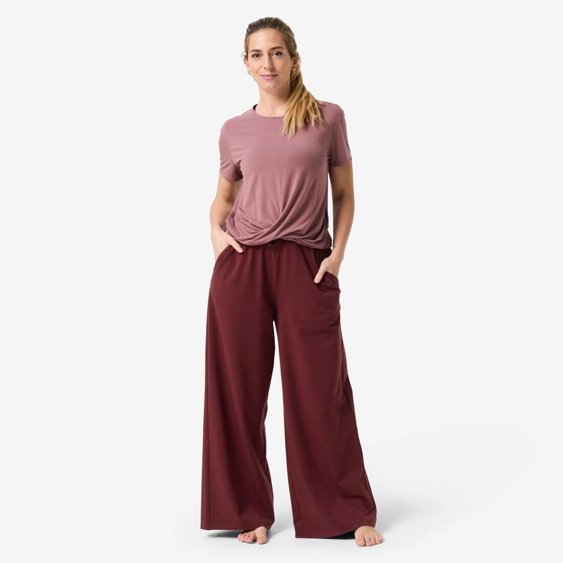 Pantalon de jogging large en coton et extensible femme