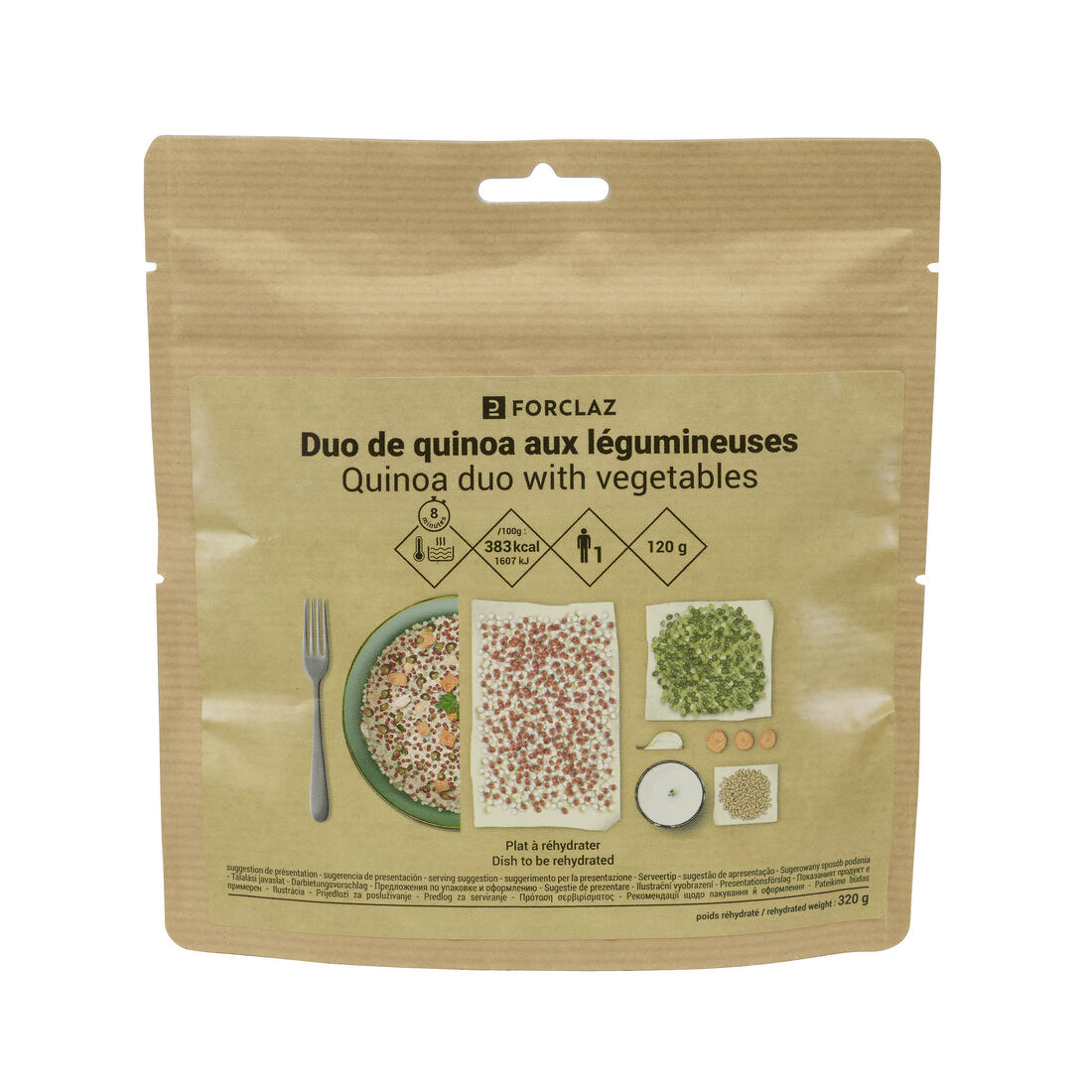 Repas lyophilisé végétarien - Duo de quinoa aux légumineuses - 120 g