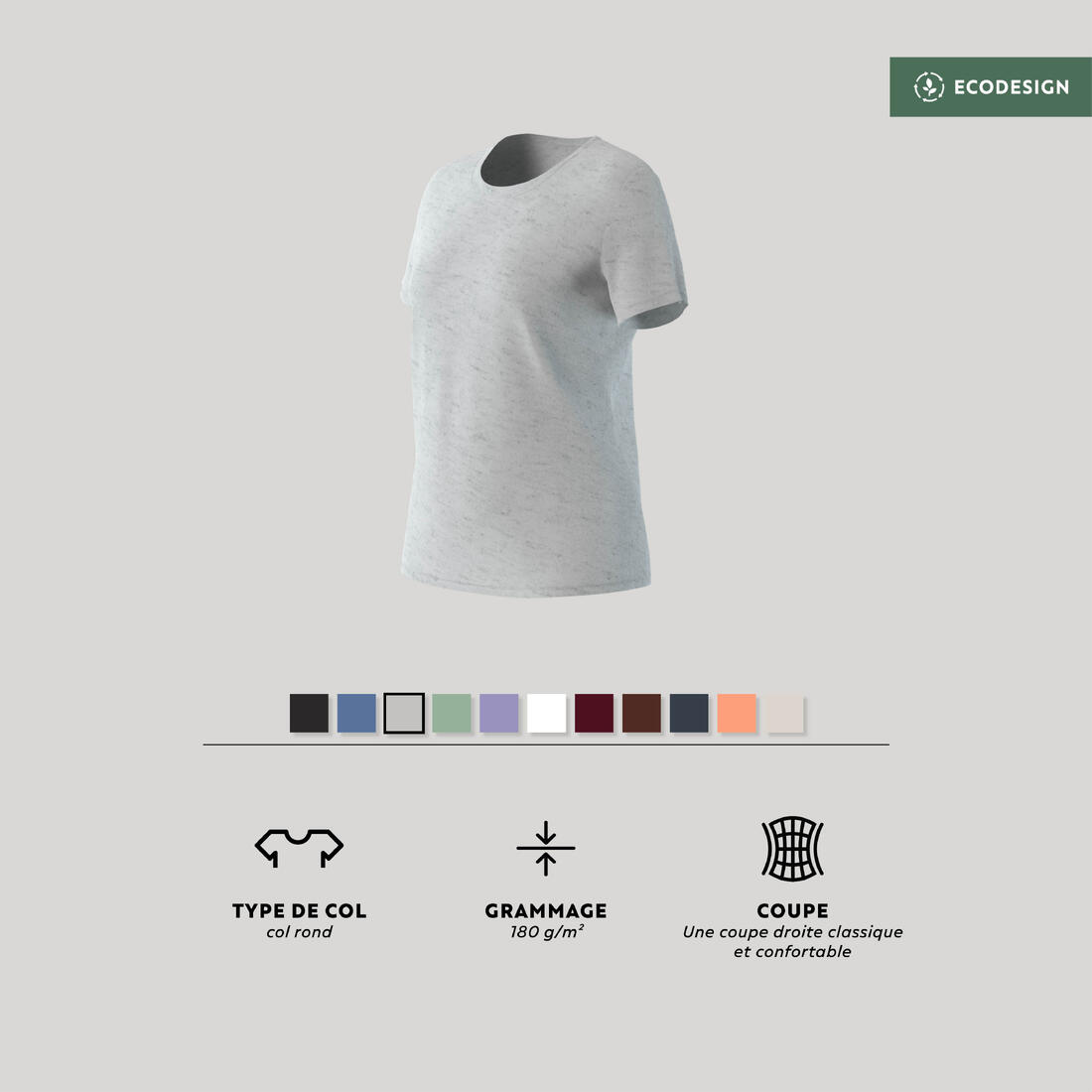 Tee-shirt en coton col rond femme