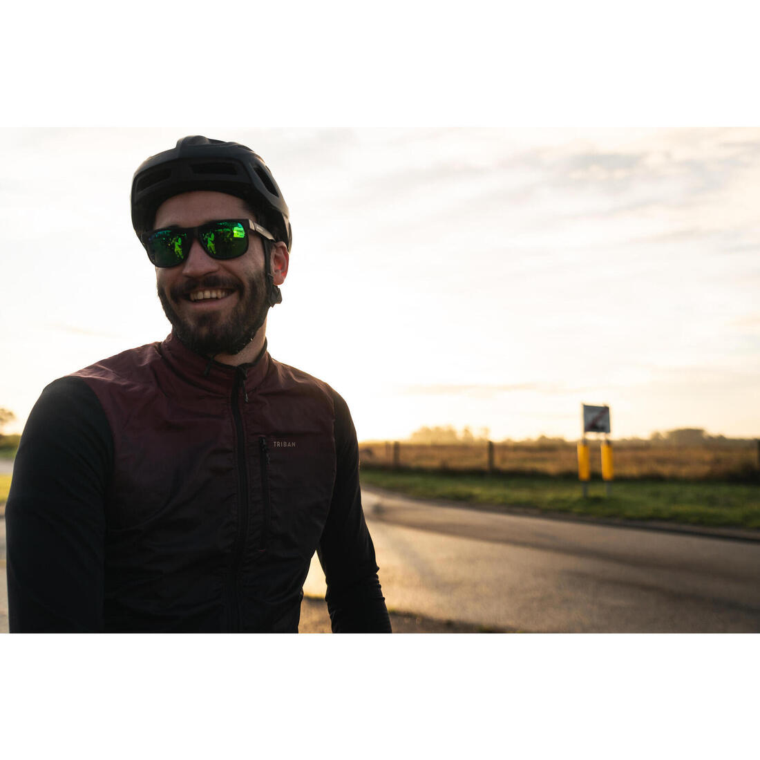 MAILLOT VELO ROUTE MANCHES LONGUES MI-SAISON HOMME - RC500 SHIELD