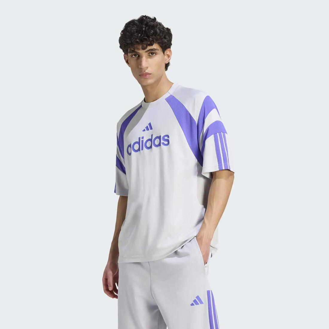 Tee shirt jersey regular homme, Adidas, gris et violet