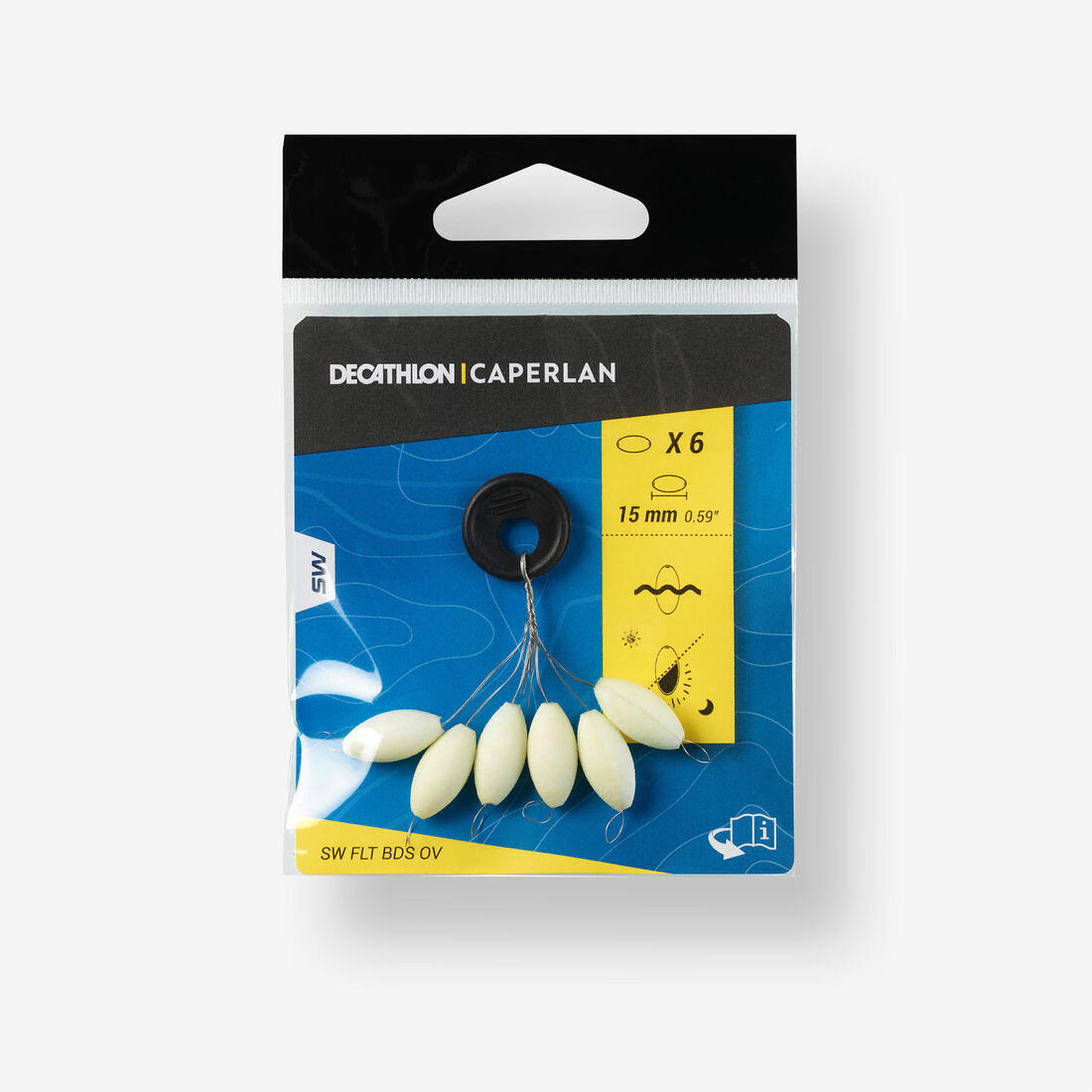 Perle flottante de pêche en surfcasting ovale 12mm