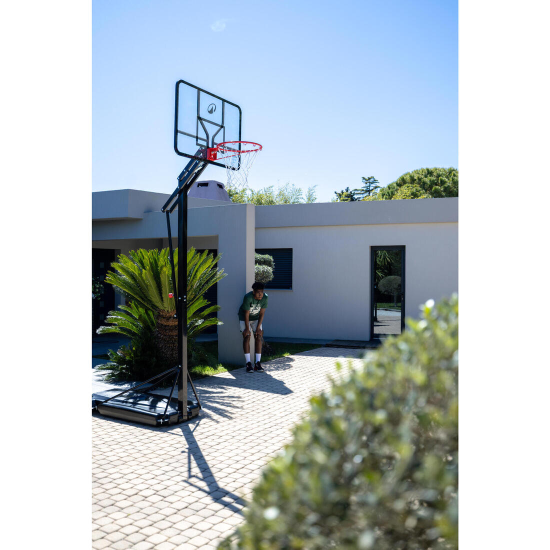 Panier basket sur pied déporté spécial dunk réglable 2,40 à 3,05 m, B700