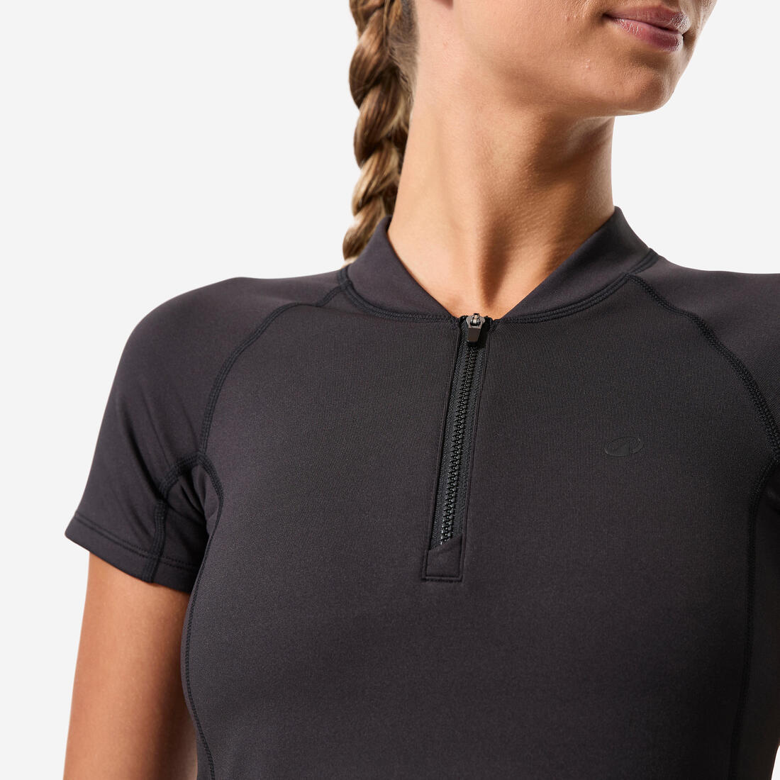 T shirt manches courtes aquagym-aquabike ou longe-côte Femme - Elo noir