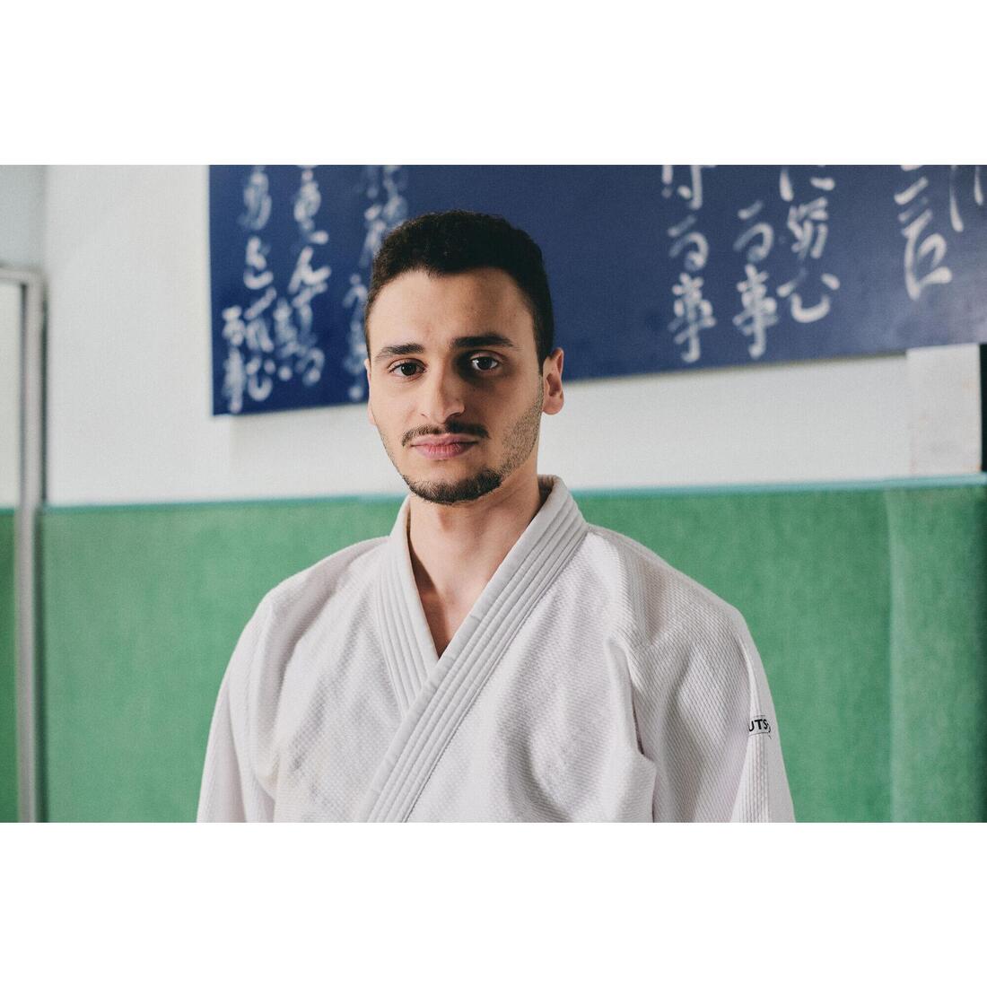 Kimono de judo pour débutant adulte, blanc
