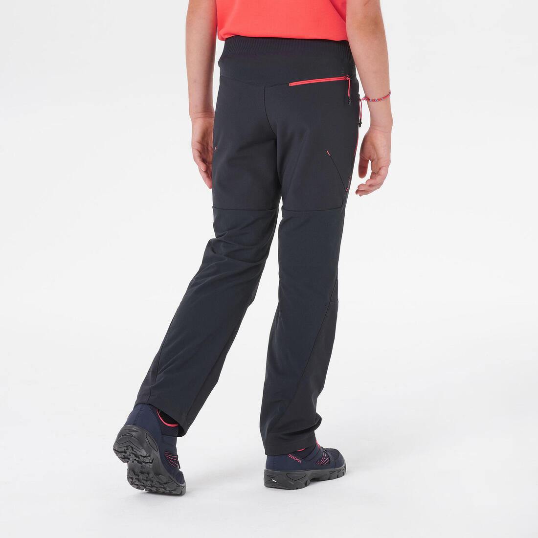 Pantalon de randonnée softshell enfant 7-15 ans, MH500 gris - noir