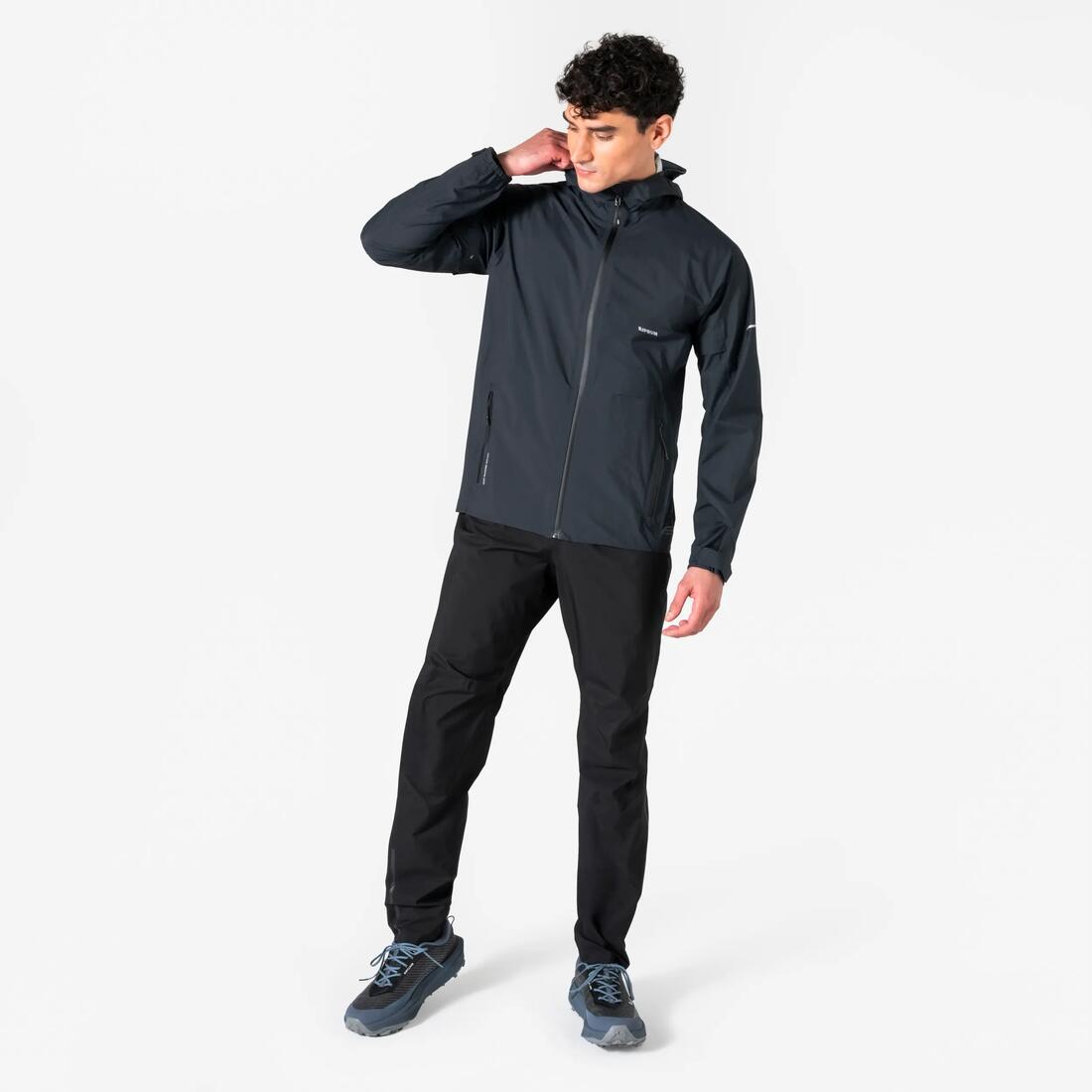 Pantalon de running & trail running imperméable Homme - KIPRUN Run 900 Rain Noir