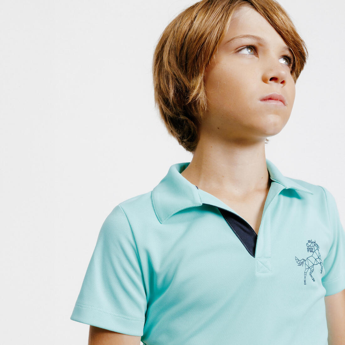 Polo équitation manches courtes léger mesh Enfant - 500