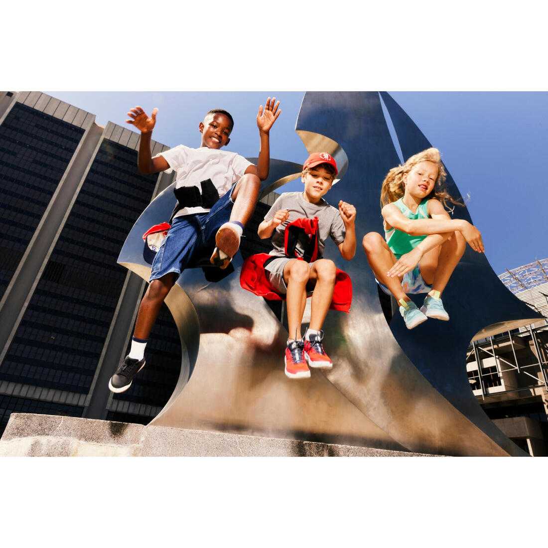 Chaussures de sport à scratch résistantes en cuir enfant, Playventure city