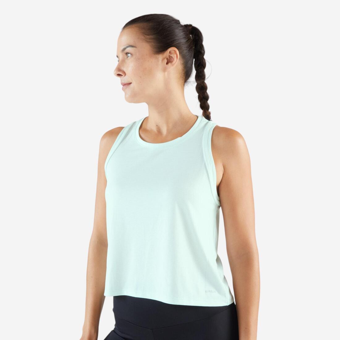 Débardeur court de running respirant femme - kiprun run 500 dry