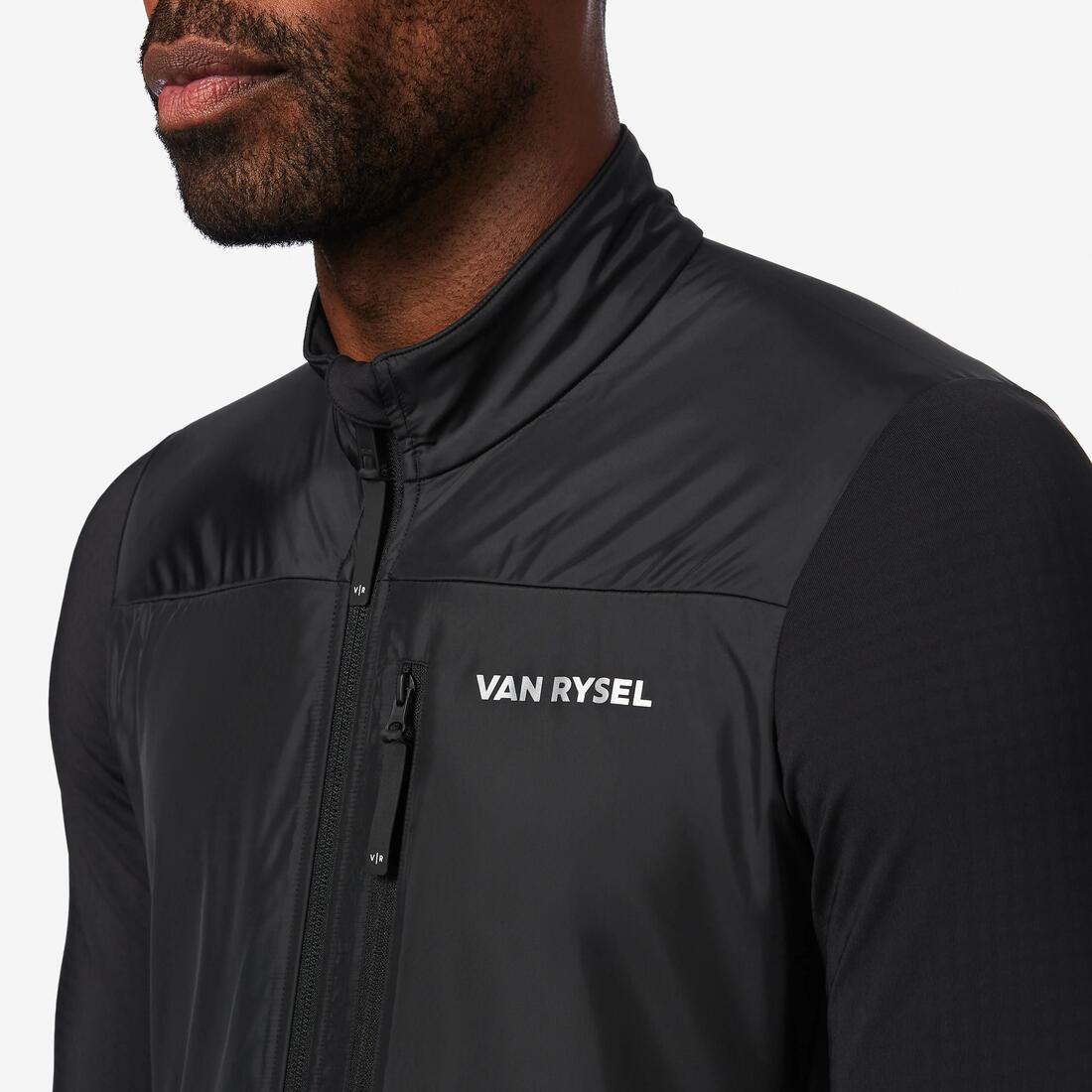 Maillot de vélo de route manches longues mi-saison homme, noir EDR