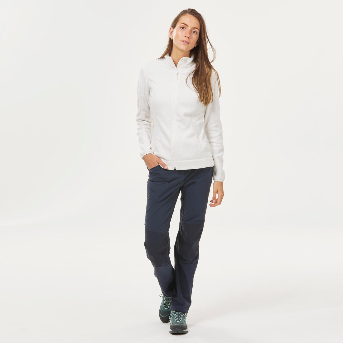 Polaire de randonnée montagne femme, MH100 full zip