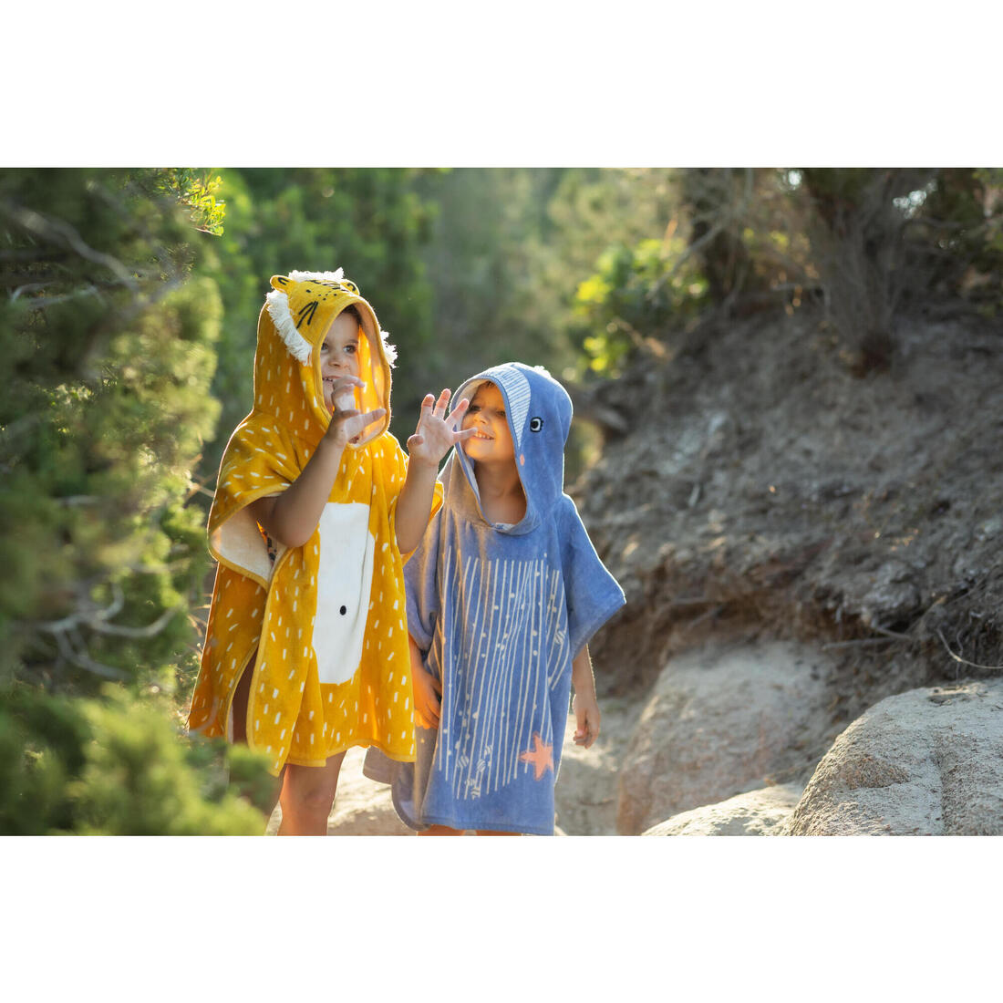 Poncho de bain coton bébé - lion