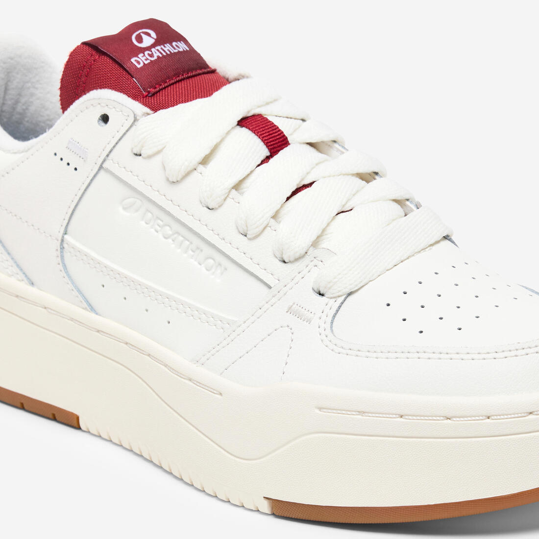 Baskets en cuir femme CJ80 platform blanc et bordeaux