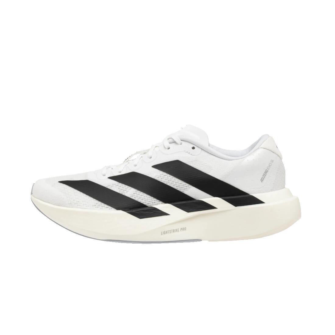 Chaussures running femme, adidas Adizero Evo SL noires et blanches