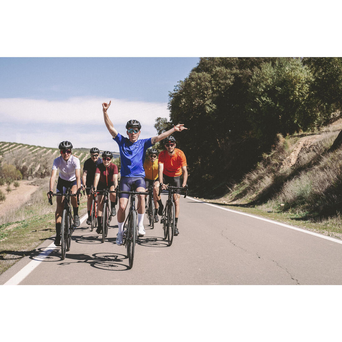 MAILLOT VELO ROUTE MANCHES COURTES ETE HOMME - RC100