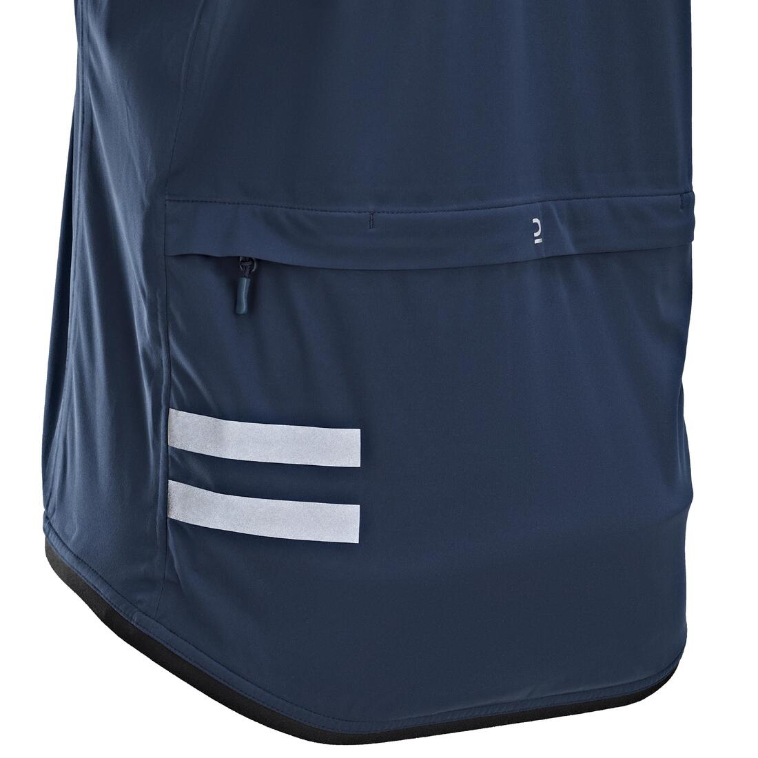 Veste vélo route manches longues coupe pluie homme - RC500 marine