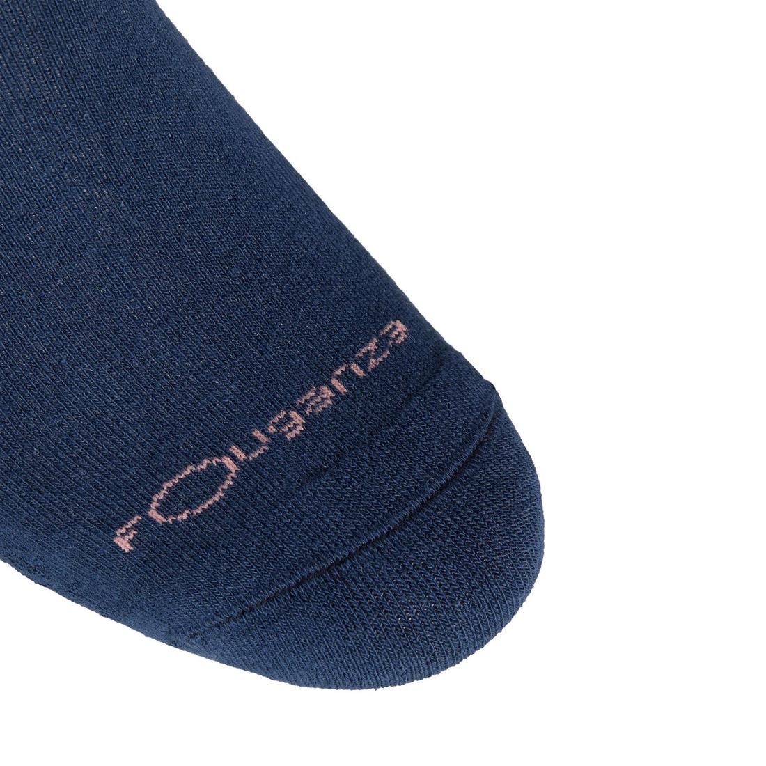 Chaussettes équitation enfant et adulte LOSANGES gris chiné/bleu ciel X 2 paire
