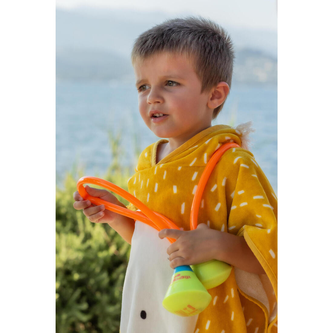 Poncho de bain coton bébé - lion