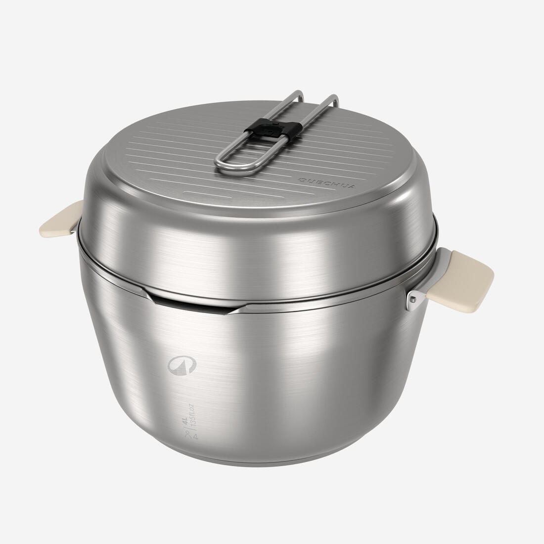Popote 900 de camping XL en inox + anti-adhésif - 4 personnes - 33 éléments