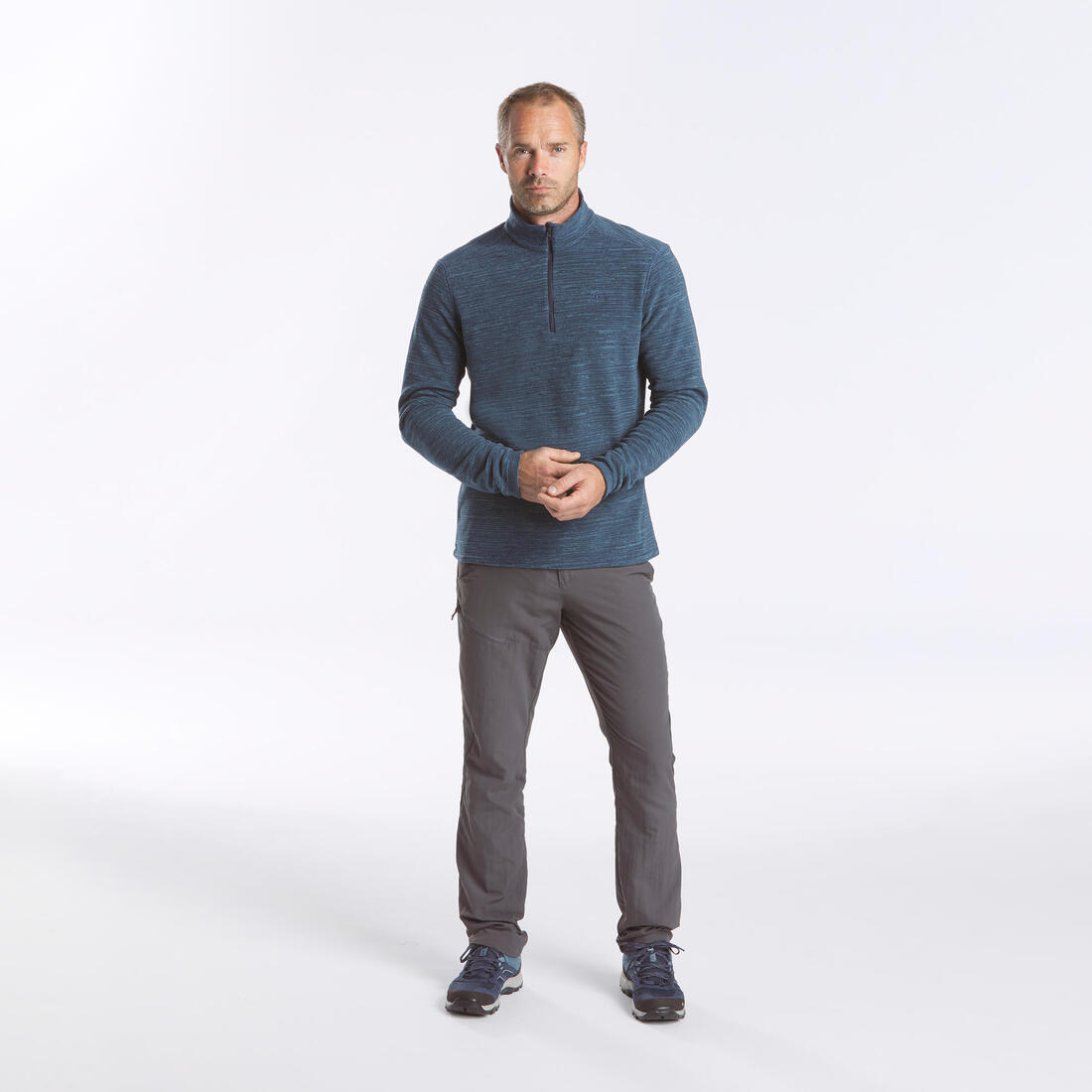 Polaire de randonnée montagne homme, MH100 demi zip