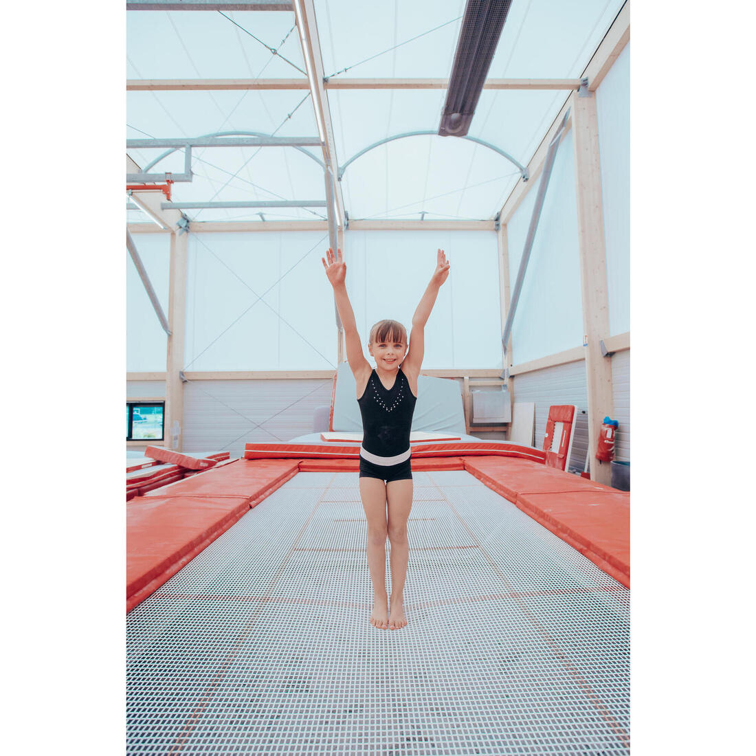Justaucorps gym sans manches basique Fille - noir
