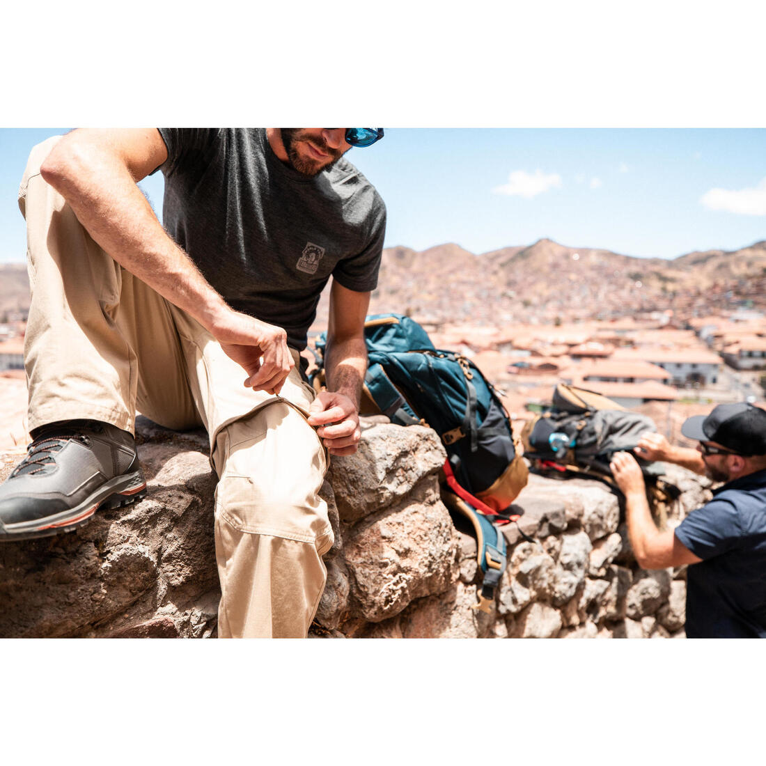Pantalon cargo modulable de trek voyage - travel 500 modul homme