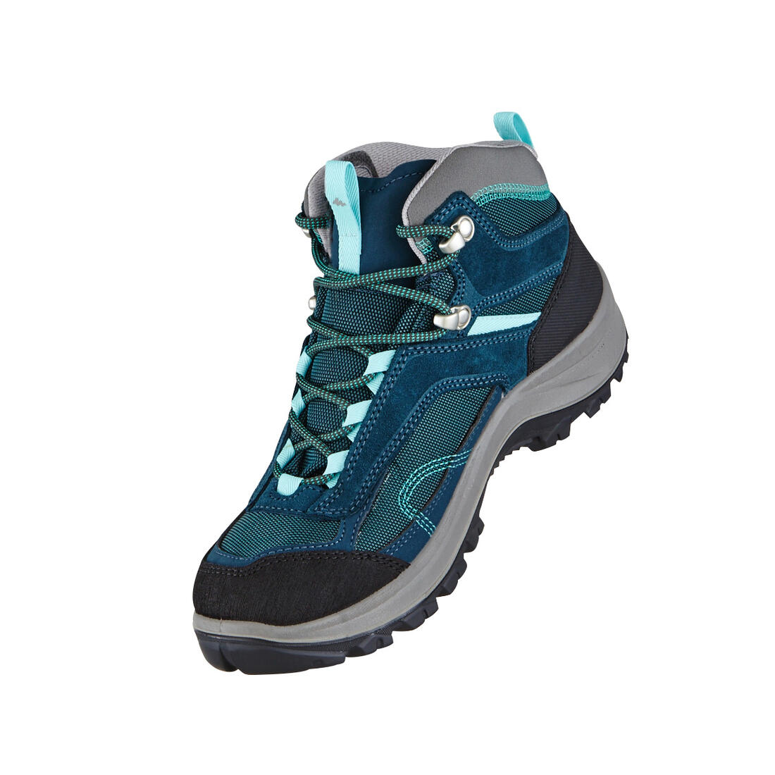Chaussures imperméables de randonnée montagne - MH100 Mid Turquoise - Femme