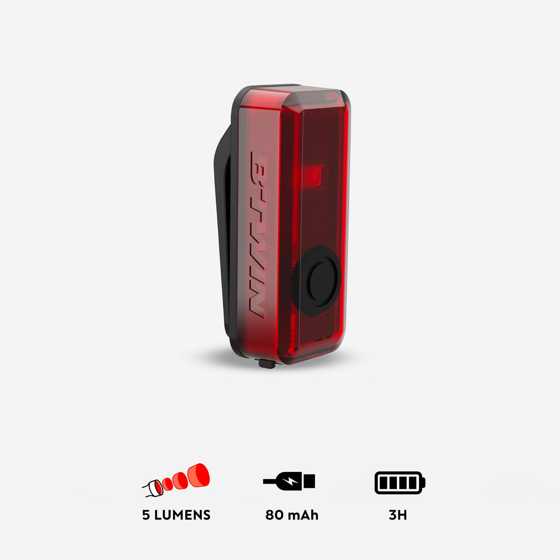 ECLAIRAGE VELO LED CL 100 ARRIÈRE ROUGE USB.