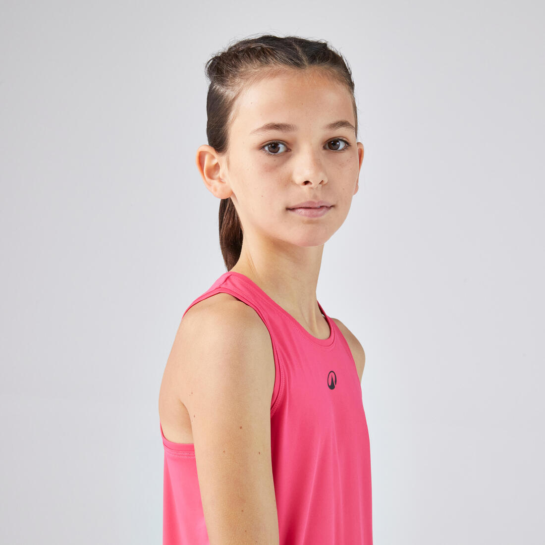 Débardeur Tennis fille col rond, TTK DRY Fille Rose