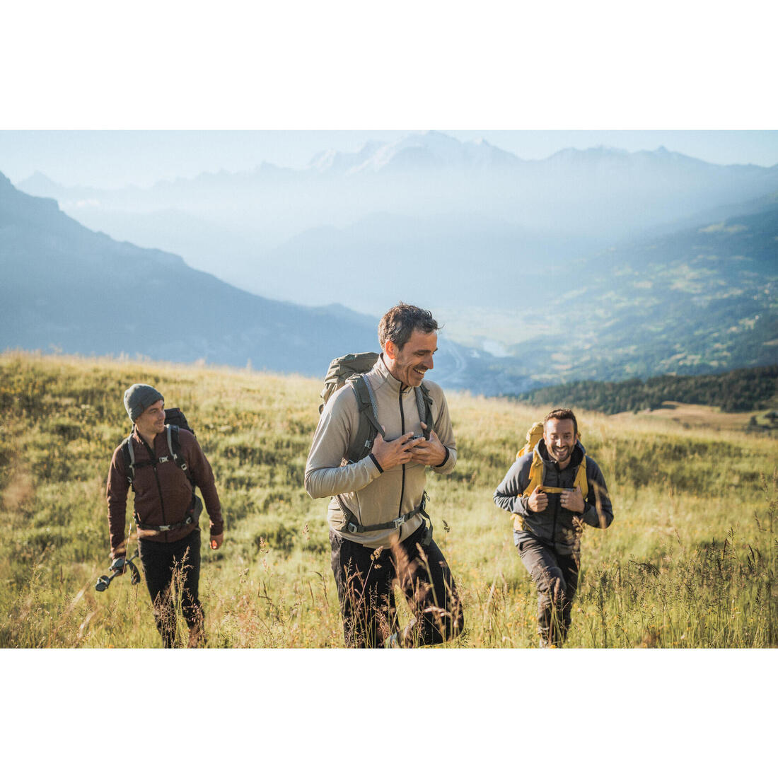 Polaire de randonnée montagne homme, MH500 Light full zip