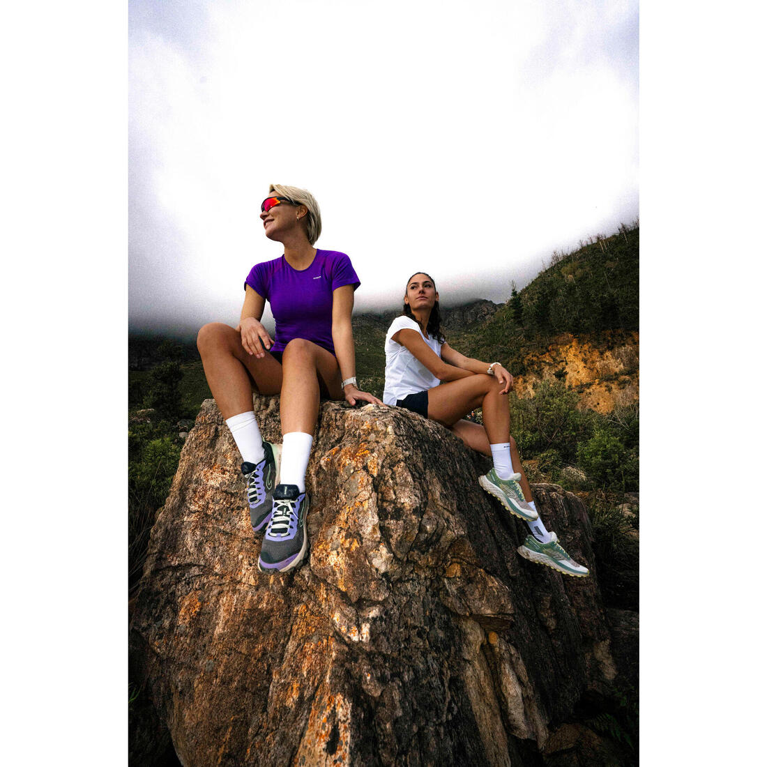 Short 2 en 1 running & trail longue distance femme - kiprun run 900 ultra noir