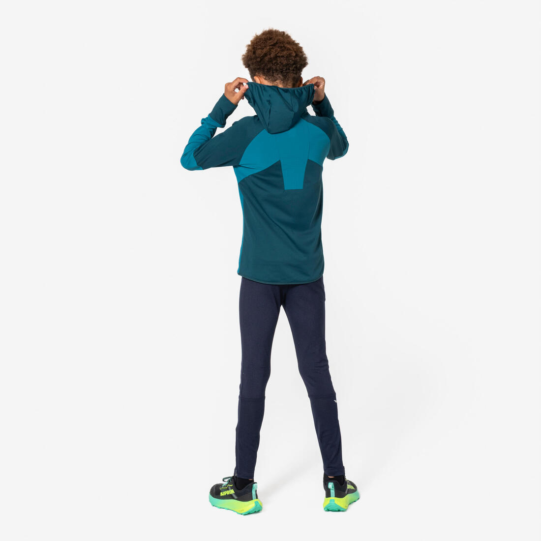 T-shirt manches longues de running garçon, Kiprun Run 900 Warm bleu