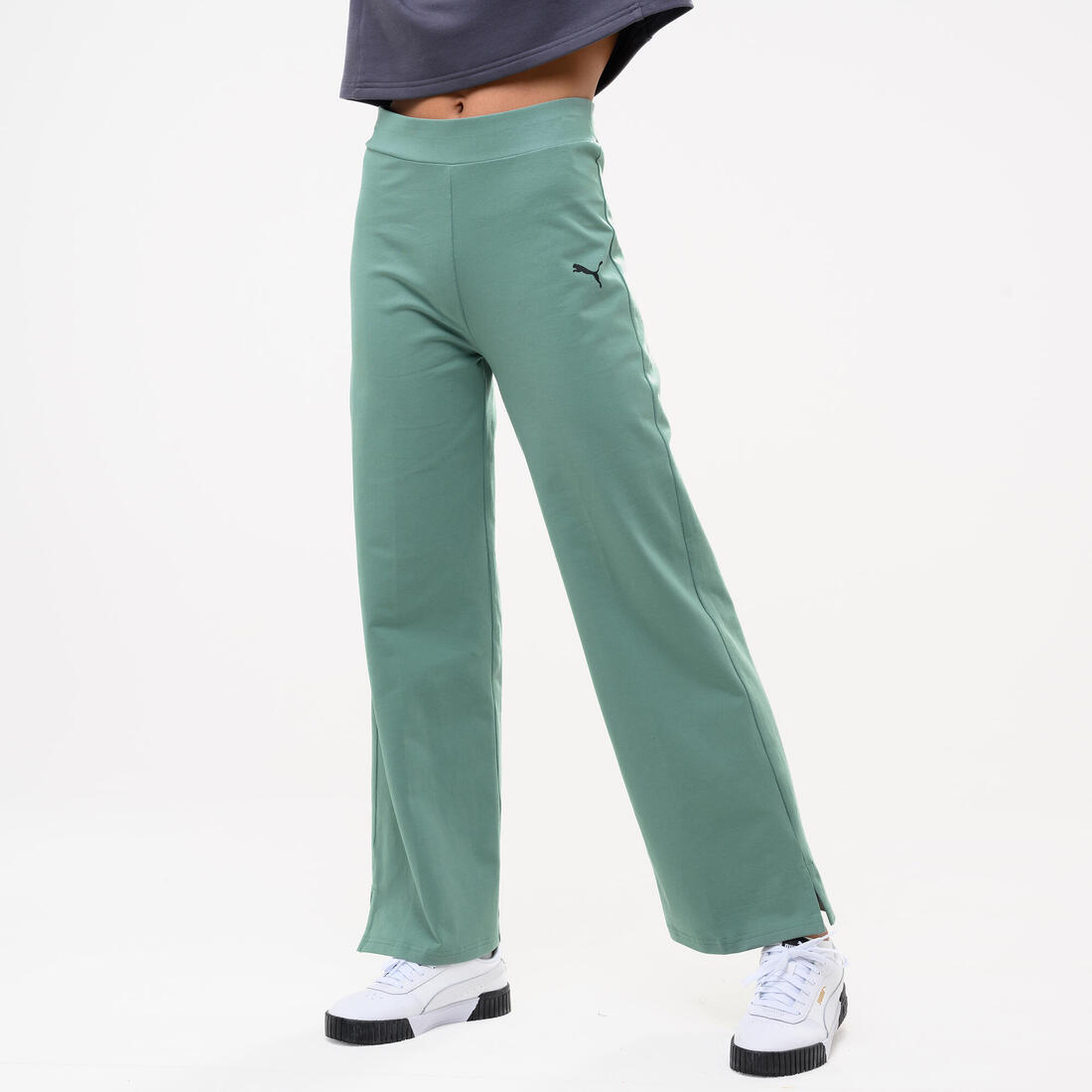 Pantalon droit en coton femme