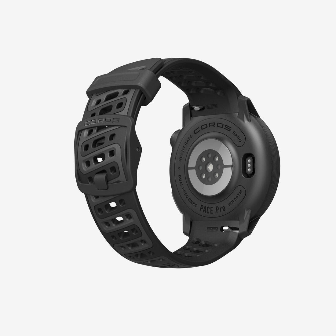 Montre connectée sport GPS écran AMOLED, Pace Pro noir