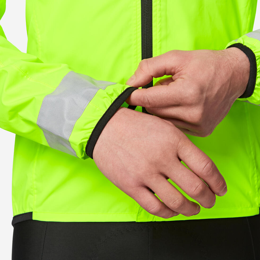 Veste vélo route manches longues coupe-pluie homme - visible EN17353