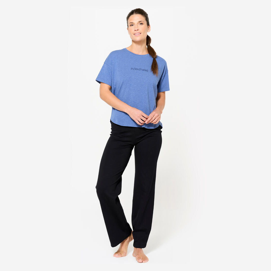 Pantalon de yoga coton doux taille haute femme