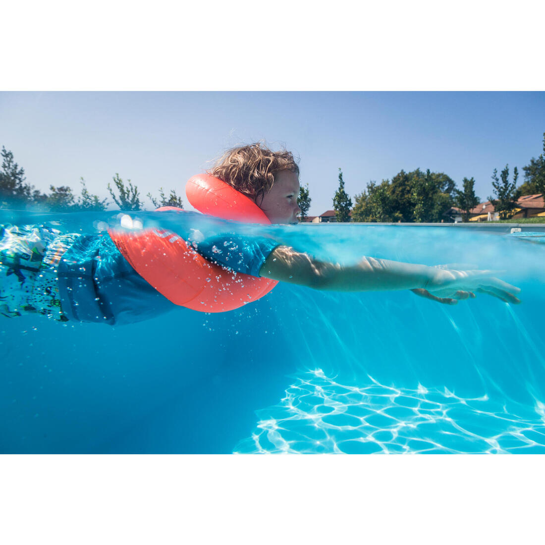 Gilet de natation gonflable 19-30 kg - orange