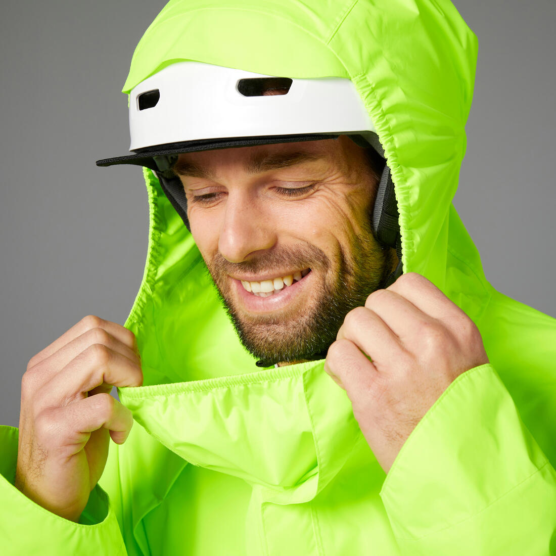 Poncho pluie visibilite jour nuit 560 noir jaune fluo