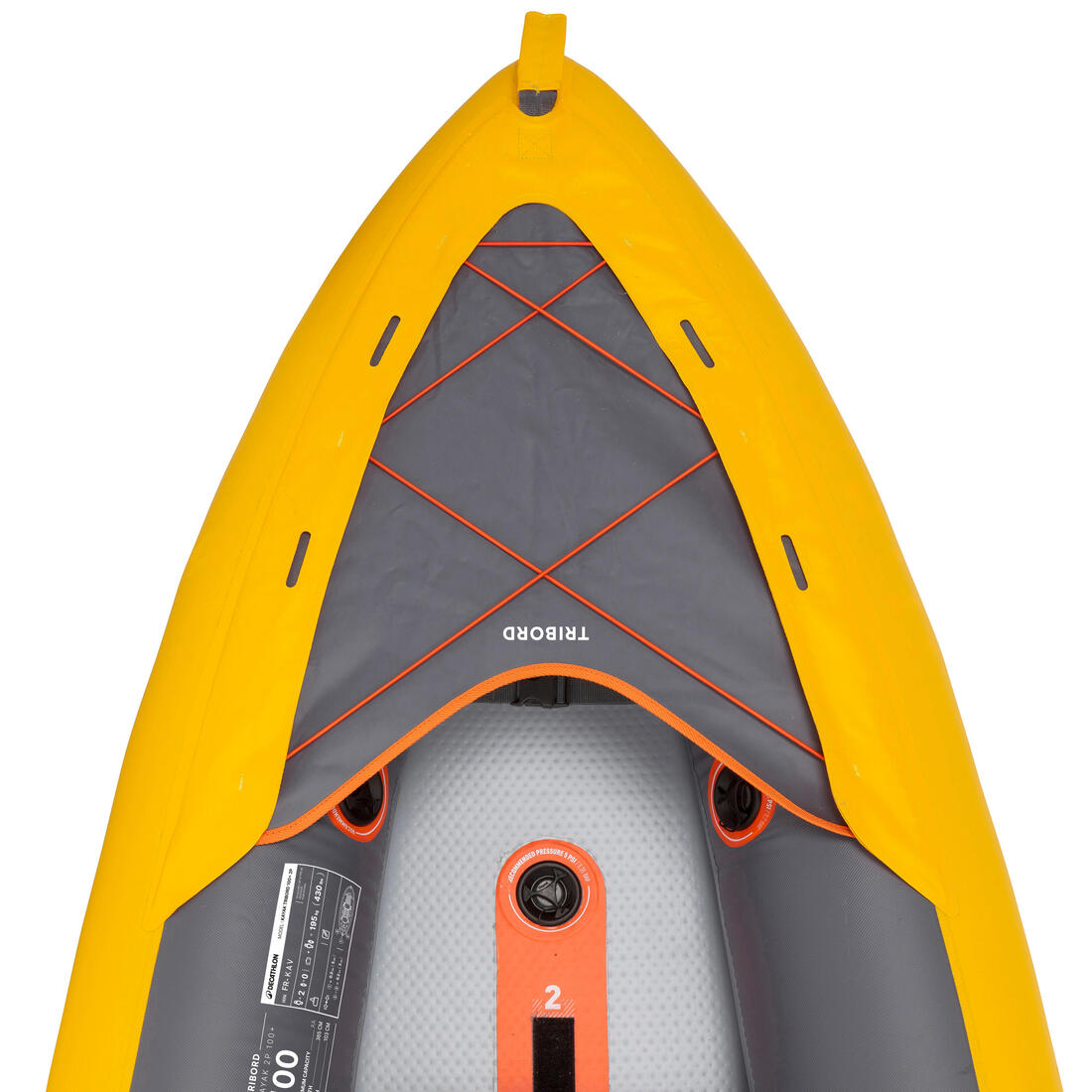 Canoë kayak gonflable 2 places - Tribord 100+ Jaune